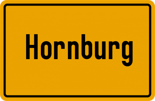 Ortsschild Hornburg, Kreis Wolfenbüttel