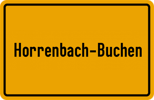 Ortsschild Horrenbach-Buchen