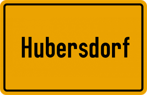 Ortsschild Hubersdorf