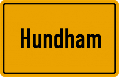 Ortsschild Hundham, Kreis Miesbach