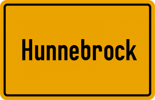 Ortsschild Hunnebrock
