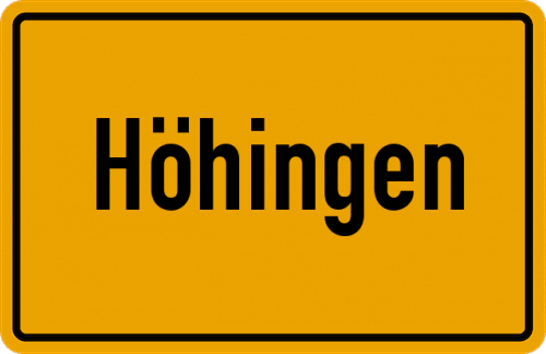 Ortsschild Höhingen