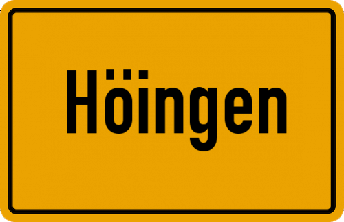 Ortsschild Höingen, Hessen