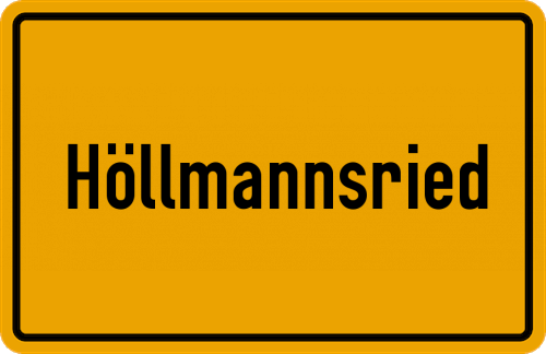 Ortsschild Höllmannsried, Wald
