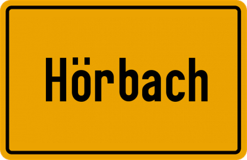 Ortsschild Hörbach, Kreis Fürstenfeldbruck
