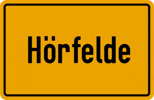 Ortsschild Hörfelde, Kreis Land Hadeln