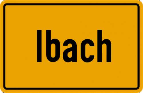 Ortsschild Ibach, Schwarzwald