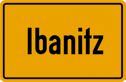 Ortsschild Ibanitz