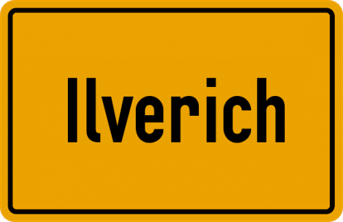 Ortsschild Ilverich, Niederrhein