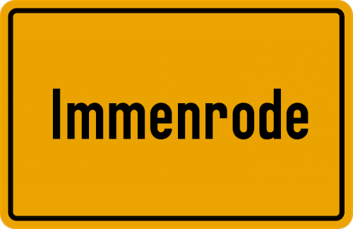 Ortsschild Immenrode, Kreis Goslar
