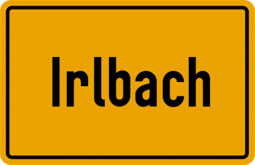 Ortsschild Irlbach, Kreis Amberg, Oberpfalz