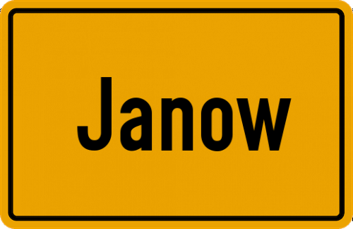 Ortsschild Janow