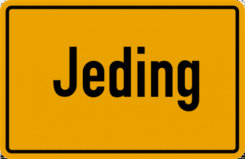 Ortsschild Jeding, Oberpfalz