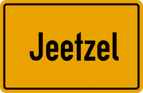 Ortsschild Jeetzel, Kreis Lüchow-Dannenberg