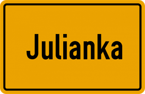 Ortsschild Julianka