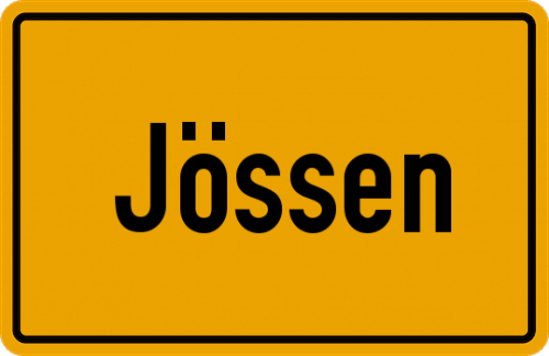 Ortsschild Jössen, Weser