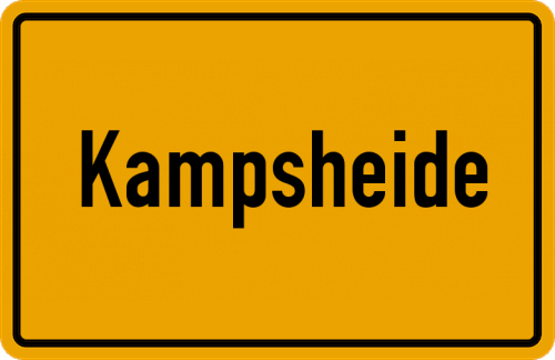 Ortsschild Kampsheide, Kreis Grafschaft Hoya