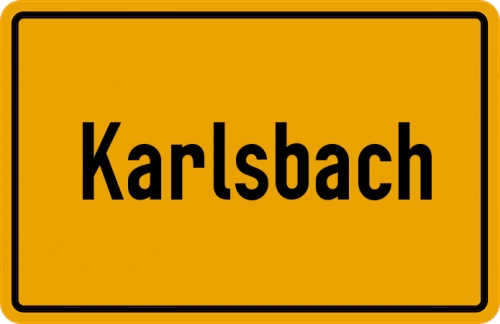 Ortsschild Karlsbach, Niederbayern