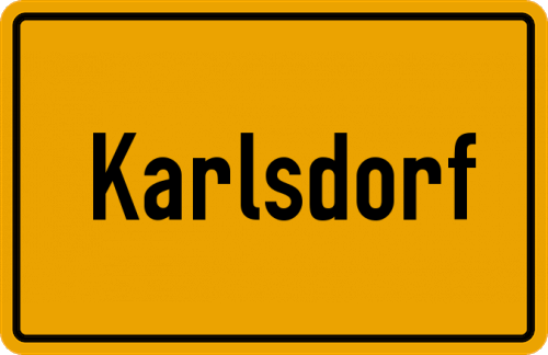 Ortsschild Karlsdorf