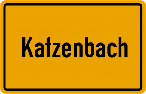 Ortsschild Katzenbach, Kreis Bad Kissingen