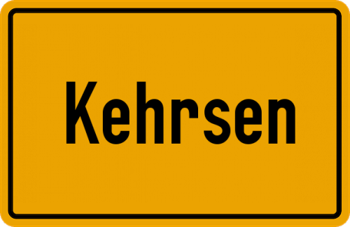Ortsschild Kehrsen, Kreis Herzogtum Lauenburg