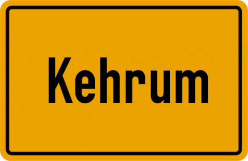 Ortsschild Kehrum, Niederrhein
