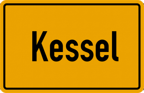 Ortsschild Kessel, Niederrhein