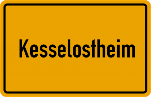 Ortsschild Kesselostheim, Schwaben