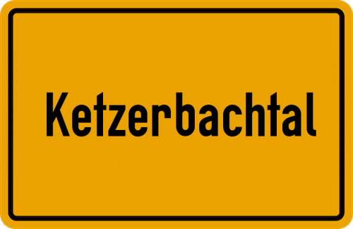 Ortsschild Ketzerbachtal