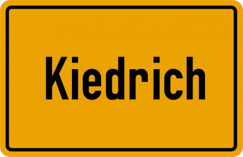 Ortsschild Kiedrich, Rheingau