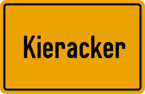 Ortsschild Kieracker