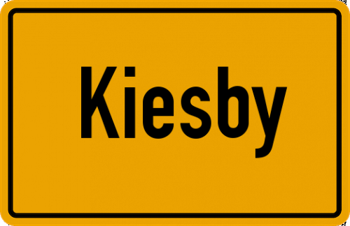Ortsschild Kiesby