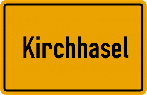 Ortsschild Kirchhasel, Kreis Hünfeld