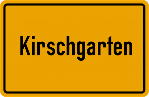 Ortsschild Kirschgarten, Hessen