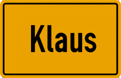 Ortsschild Klaus, Gemeinde Jeßling