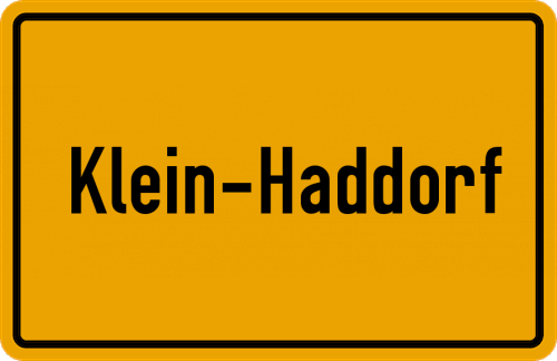 Ortsschild Klein-Haddorf, Kreis Steinfurt