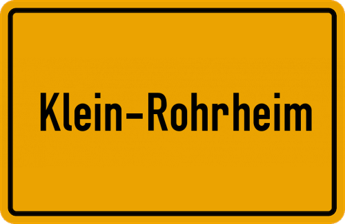 Ortsschild Klein-Rohrheim