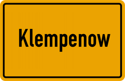 Ortsschild Klempenow