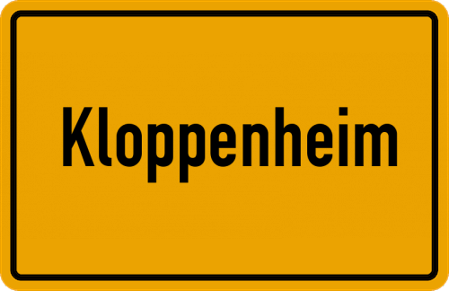 Ortsschild Kloppenheim, Wetterau