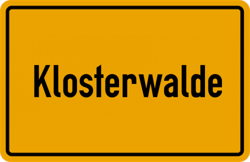 Ortsschild Klosterwalde