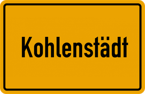 Ortsschild Kohlenstädt, Kreis Grafschaft Schaumburg