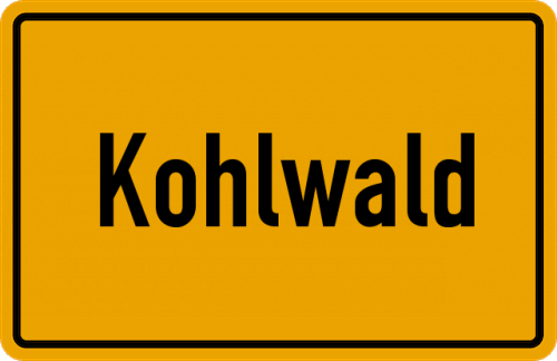 Ortsschild Kohlwald