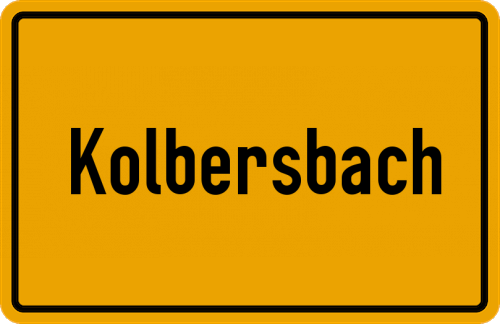 Ortsschild Kolbersbach