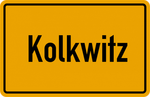 Ortsschild Kolkwitz, Niederlausitz