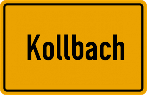 Ortsschild Kollbach, Kreis Dachau