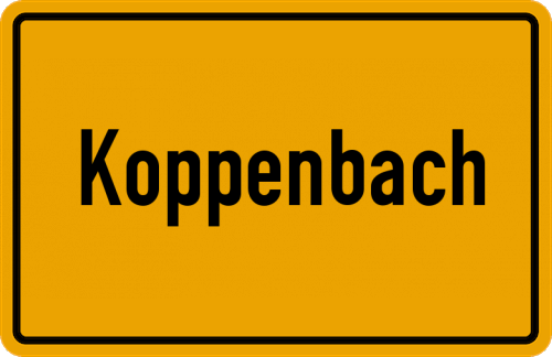 Ortsschild Koppenbach, Oberbayern
