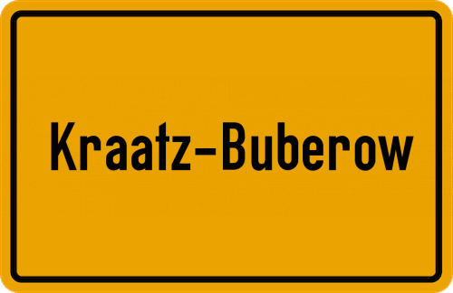 Ortsschild Kraatz-Buberow