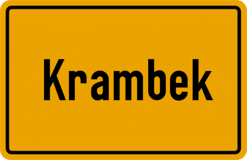 Ortsschild Krambek, Gemeinde Todenbüttel