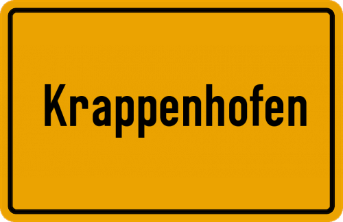 Ortsschild Krappenhofen, Oberpfalz