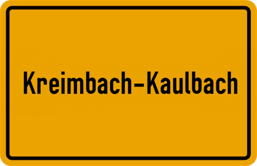 Ortsschild Kreimbach-Kaulbach